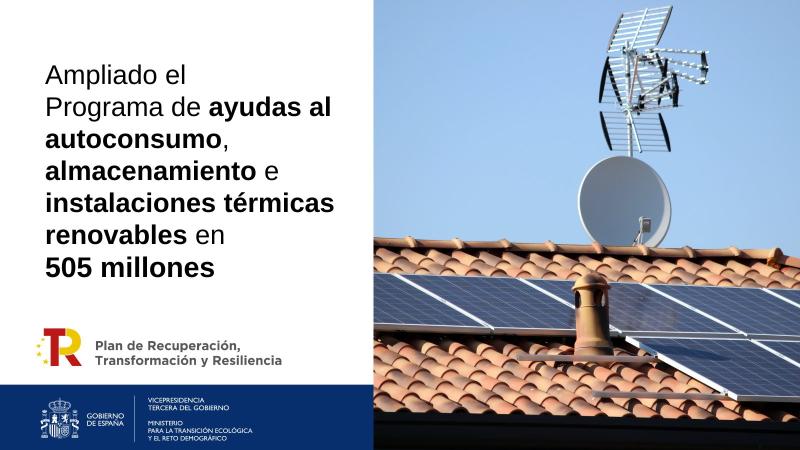El Gobierno amplía en más de 20,5 millones de euros el Programa de ayudas al autoconsumo, almacenamiento e instalaciones térmicas renovales en Aragón