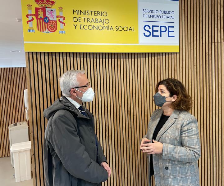 María Rivas espera que la nueva oficina del SEPE en el Espacio Amizar sea la referencia de la apuesta del Gobierno por el empleo y la recuperación 