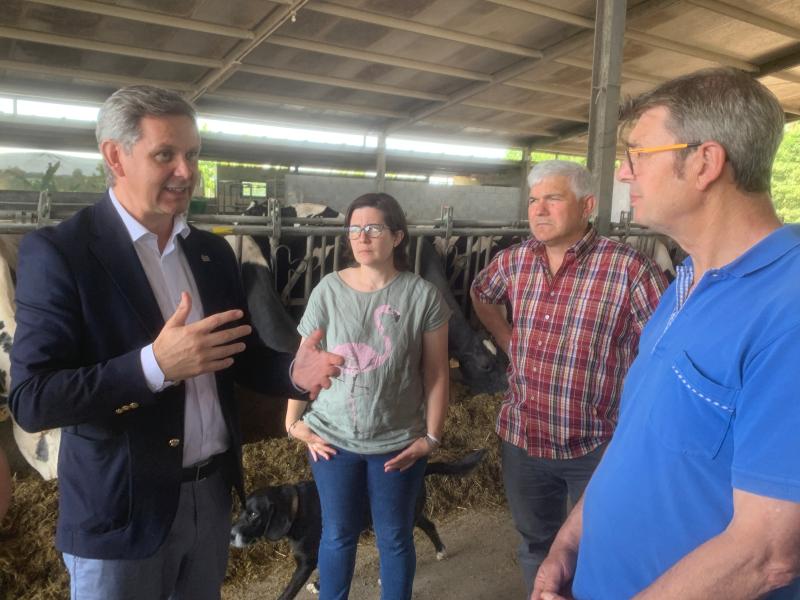 José Miñones avanza que o Goberno aboou este mes 55,3 millóns de euros a 6.434 granxas lácteas de Galicia, un de cada tres euros das axudas ao sector en España 